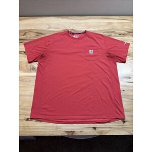Carhartt 104616 Relaxed Fit Force Short Sleeve Pocket T-Shirt Size XL - Red